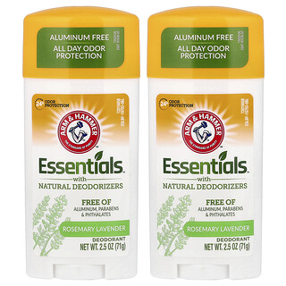 Arm & Hammer, Essentials™ s prírodnými dezodorantmi, dezodorant, rozmarín a levanduľa, balenie 2 kusov, každý po 71 g