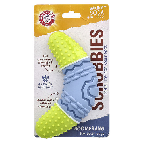 Arm & Hammer, Scrubbies, Zahnspielzeug für ausgewachsene Hunde, Boomerang, 1 Spielzeug