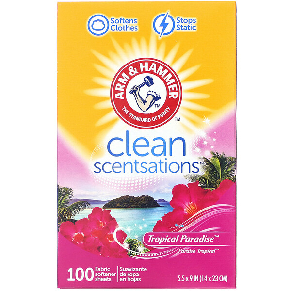 Arm & Hammer, Clean Scentsations, Fabric Softener Sheets, Tropical
