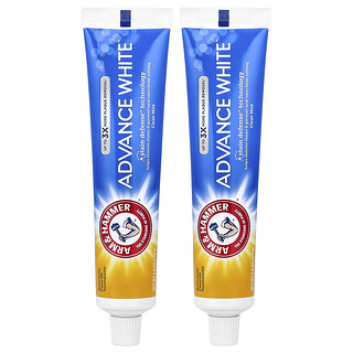 Arm & Hammer, Advance White™, Zubná pasta s fluoridom proti zubnému kazu, čistá mäta, dvojité balenie, každá po 170 g