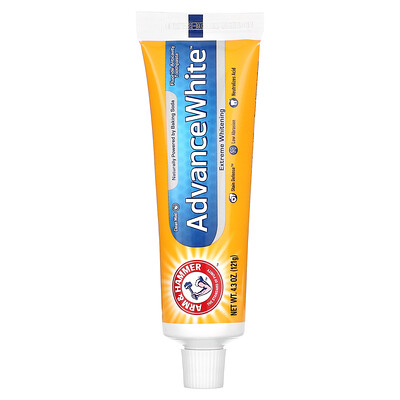 Купить Arm & Hammer Advance White, высокоэффективная отбеливающая зубная паста, чистый аромат мяты, 4, 3 унции (121 г)