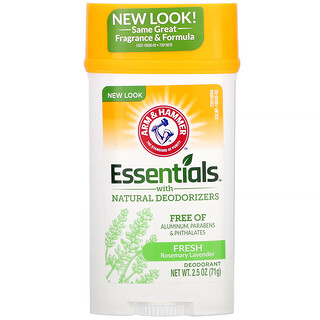 Arm & Hammer, Essentials with Natural Deodorizers, Deodorant, Fresh Rosemary Lavender, 2.5 oz (71 g)