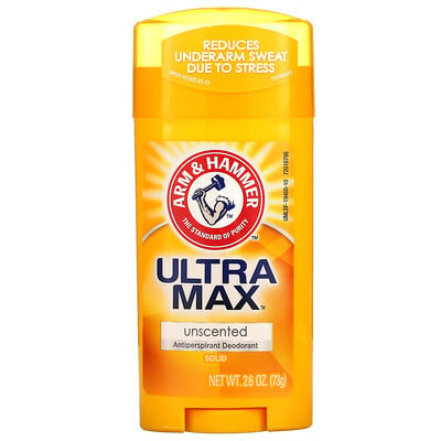 Купить Arm & Hammer UltraMax, твердый дезодорант-антиперспирант, без запаха, 73 г (2, 6 унции)