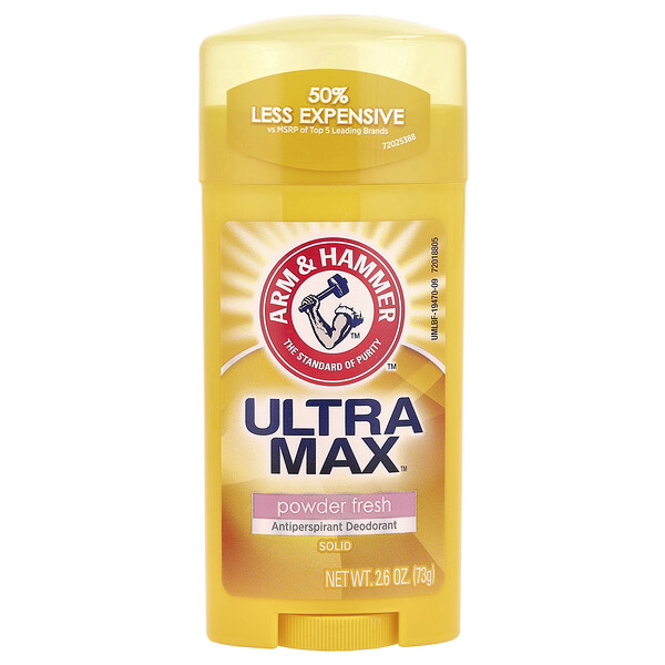 Arm & Hammer UltraMax™, Antiperspirant Deodorant, Solid, Powder Fresh, 2.6 oz (73 g)