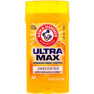 Arm & Hammer, UltraMax, Déodorant anti-transpirant efficace, pour hommes, non parfumé, 73 g (2,6 oz)