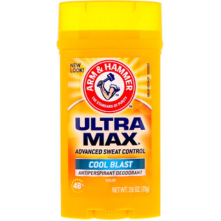 Arm & Hammer, UltraMax，固體止汗淨味劑，男性用，Cool Blast，2.6 盎司（73 克）