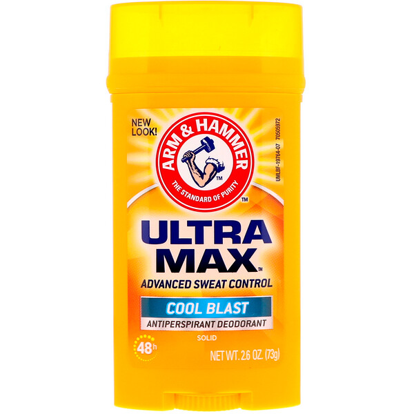 Arm & Hammer‏, UltraMax, Solid Antiperspirant Deodorant, for Men, Cool Blast, 2.6 oz (73 g)