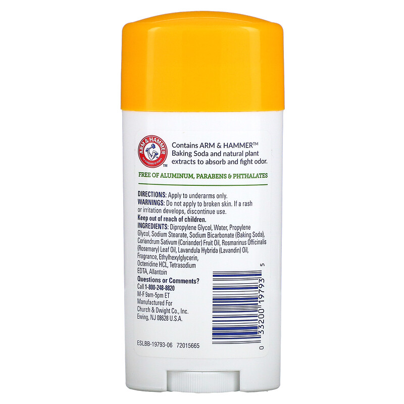 Arm & Hammer, Essentials with Natural Deodorizers, Deodorant, Rosemary