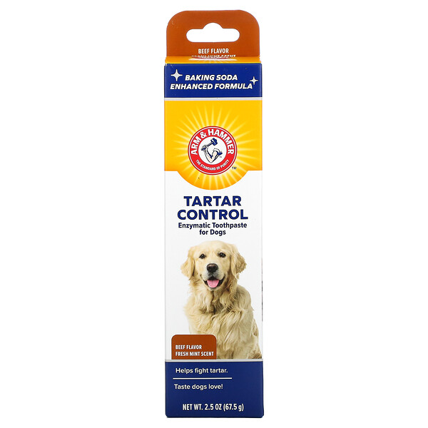 Arm & Hammer‏, Tartar Control, Enzymatic Toothpaste for Dogs, Beef, 2.5 oz (67.5 g)