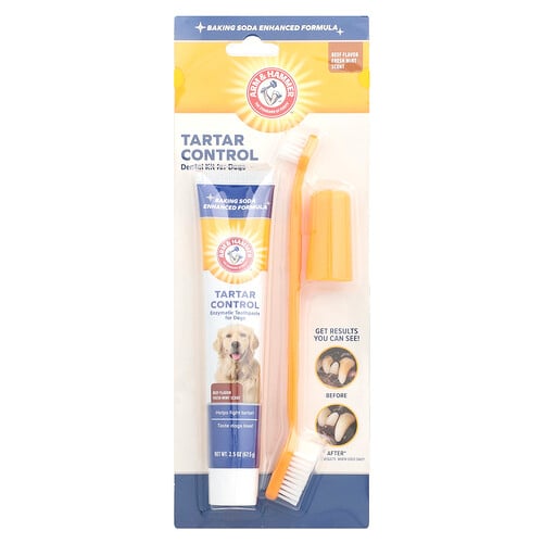 Arm & Hammer, Kit dentaire pour chiens, bœuf, 3 pièces