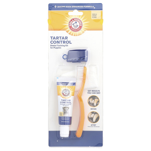 Arm & Hammer Tartar Control, Dental Training Kit For Puppies, Vanilla Ginger, 4 Piece Kit