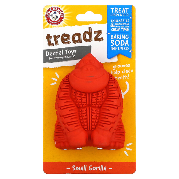 Arm & Hammer‏, Treadz, Dental Toys for Strong Chewers, Small, Gorilla, 1 Toy