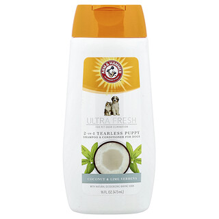 Arm & Hammer, Ultra Fresh, Shampooing et après-shampooing 2-en-1 sans larmes pour chiens, Pour chiens, Noix de coco et verveine citronnelle, 473 ml