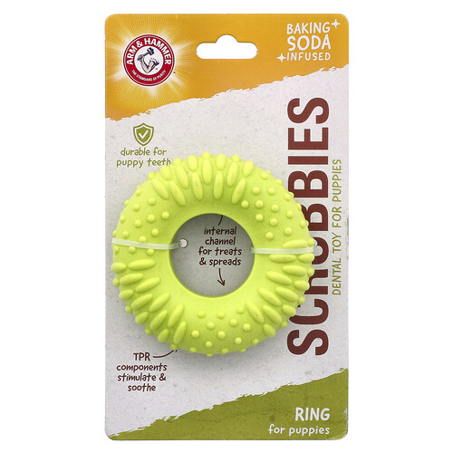 Arm & Hammer, Scrubbies, Zahnspielzeug für Welpen, Ring, 1 Spielzeug