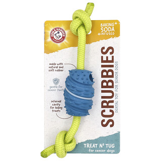 Arm & Hammer, Scrubbies, Mainan Pergigian Untuk Anjing Kanan, Treat N' Tug, 1 Mainan