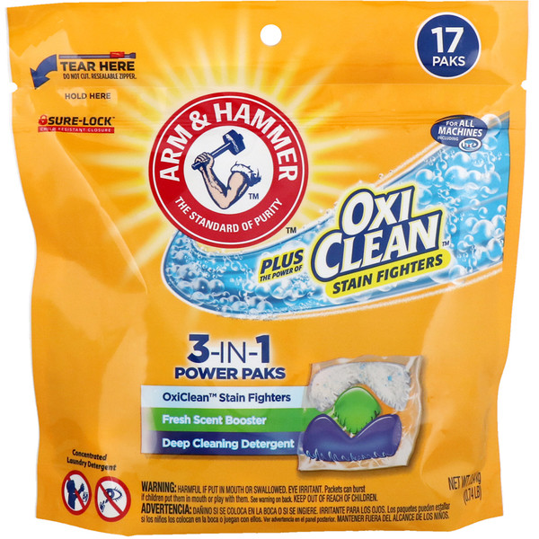 Arm & Hammer, Plus OxiClean 3IN1 Power Paks Laundry Detergent, Fresh