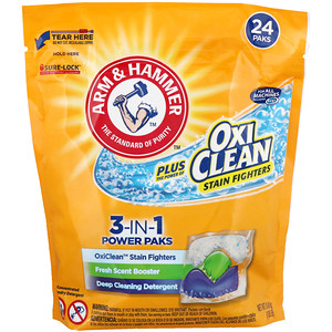 Arm & Hammer, Plus OxiClean 3-IN-1 Power Paks Laundry Detergent, Fresh Scent, 24 Paks отзывы