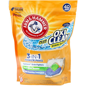 Arm & Hammer, Plus OxiClean 3-IN-1 Power Packs Laundry Detergent, Fresh Scent, 40 Paks отзывы