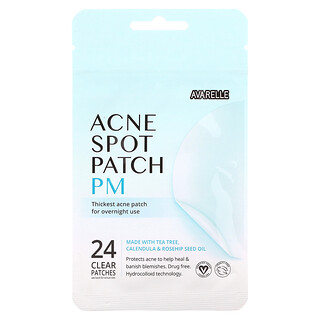 Avarelle, Acne Spot Patch PM, 24 Clear Patches