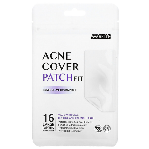 Avarelle, Acne Cover Patch Fit, 16 Large Patches