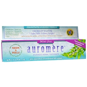 Купить Auromere, Аюрведическая зубная паста на травах, не содержит мяты, 4,16 унции (117 г)  на IHerb