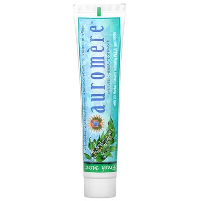 Auromere Аюрведическая зубная паста на травах, свежая мята, 117г (4,16унции)