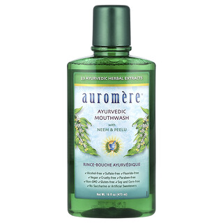 Auromere, 아유르베다 구강 청결제, 님 & 필루 함유, 알코올 무함유, 473ml(16oz)