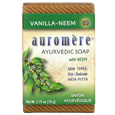 

Auromere Ayurvedic Bar Soap with Neem Vanilla-Neem 2.75 oz (78 g)