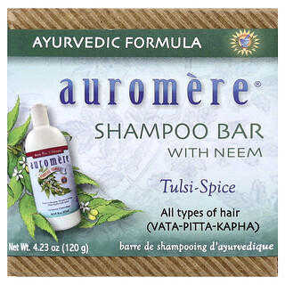 Auromere, Shampoo Bar with Neem, Tulsi-Spice, 4.23 oz (120 g)