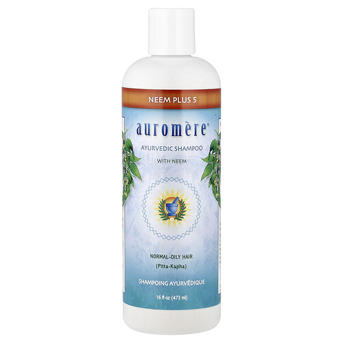 Auromere, Nim Plus 5, Champú ayurvédico con nim, Cabello normal a graso, 473 ml (16 oz. líq.)