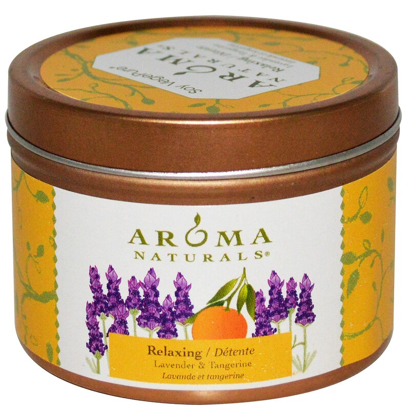 Aroma Naturals, Soy VegePure, Travel Tin Candle, Relaxing, Lavender & Tangerine, 2.8 oz (79.38 g