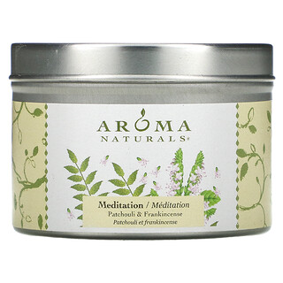 Aroma Naturals, 大豆 ベジピュア、 トラベル キャンドル、 メディテーション、 パチュリー & フランキンセンス、 2.8 oz (79.38 g)