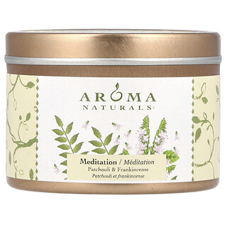 Aroma Naturals, Soy VegePure®, Vela pequeña en lata Soy To Go, Pachuli y árbol del incienso, 79,38 g (2,8 oz)