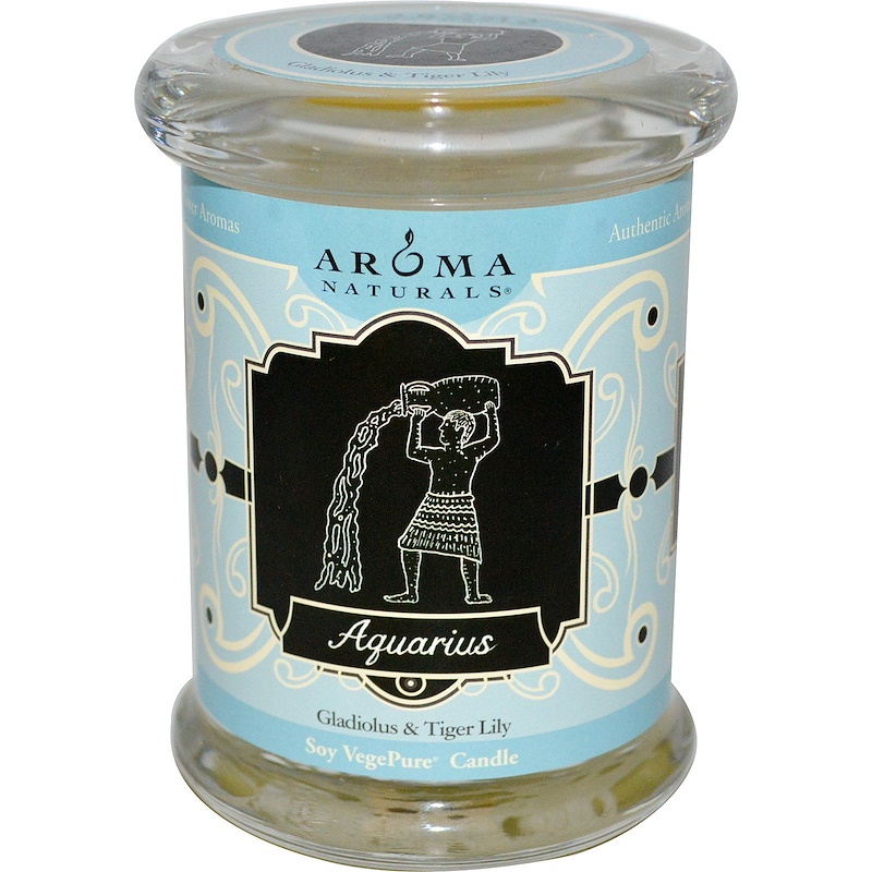 Aroma Naturals, Zodiac, Soy VegePure Candle, Aquarius, 6 oz (180 g) iHerb