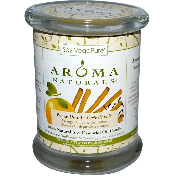 Aroma Naturals, 100 Natural Soy Essential Oil Candle, Peace Pearl
