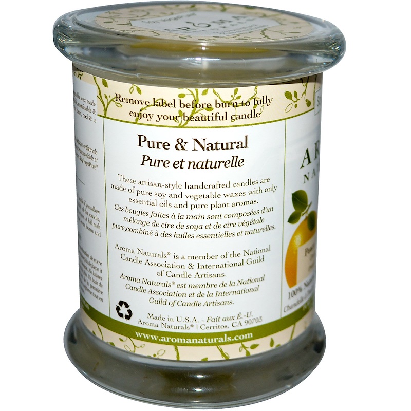Aroma Naturals, 100 Natural Soy Essential Oil Candle, Peace Pearl