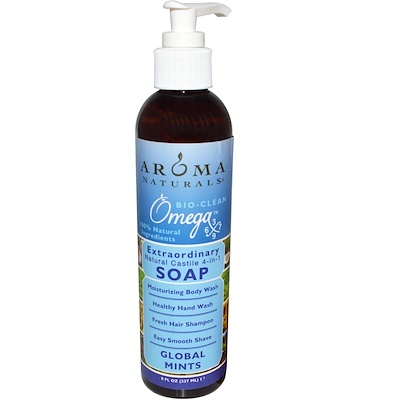 Aroma Naturals 4-in-1 Soap, Global Mints, 8 fl oz (237 ml)