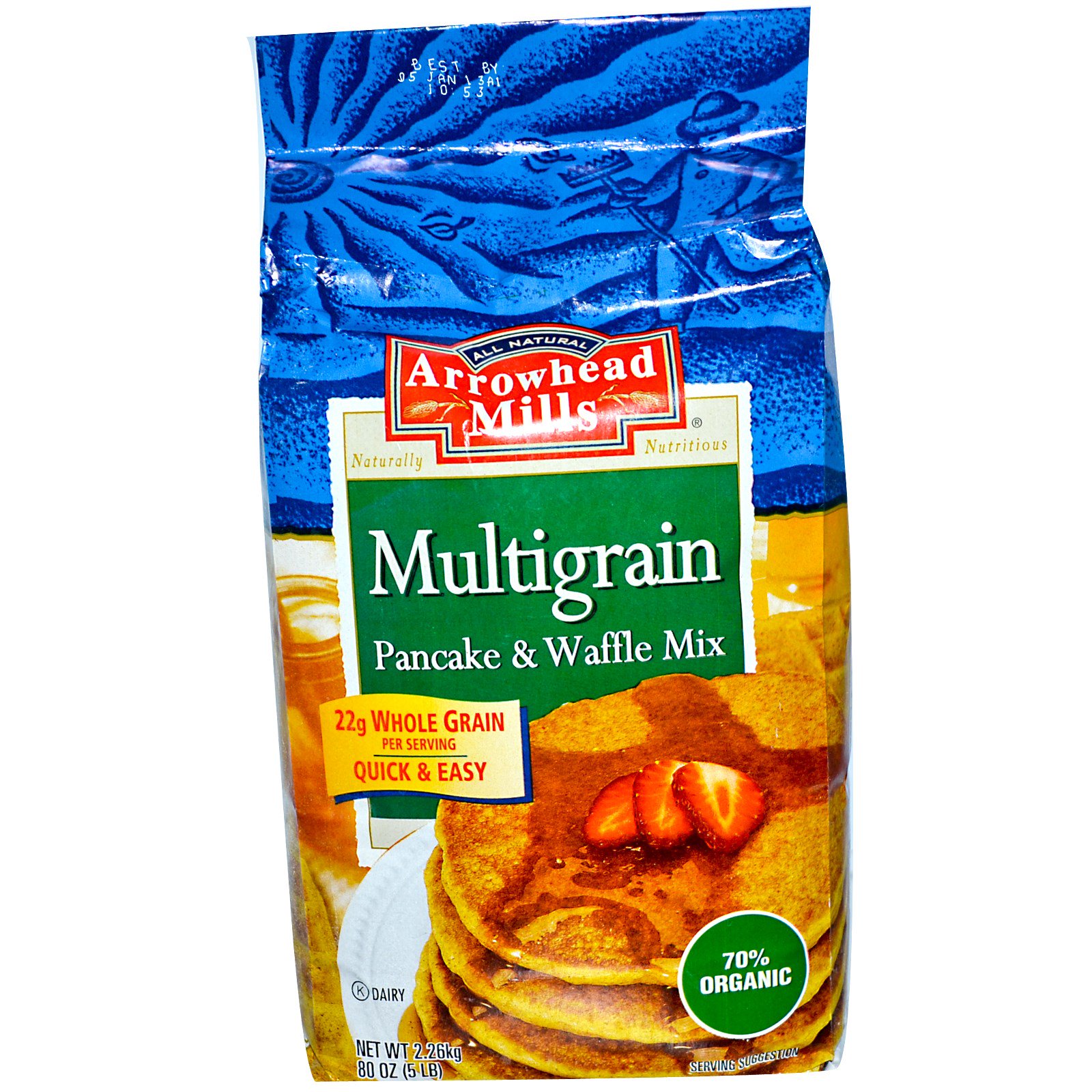 Arrowhead Mills, Multigrain Pancake & Waffle Mix, 5 lbs (2.26 kg) iHerb
