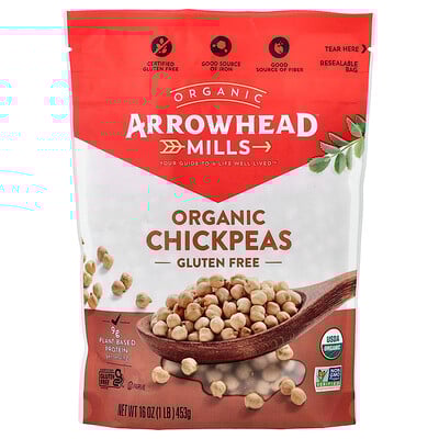 Arrowhead Mills, Organic Chickpeas, 16 oz (453 g)