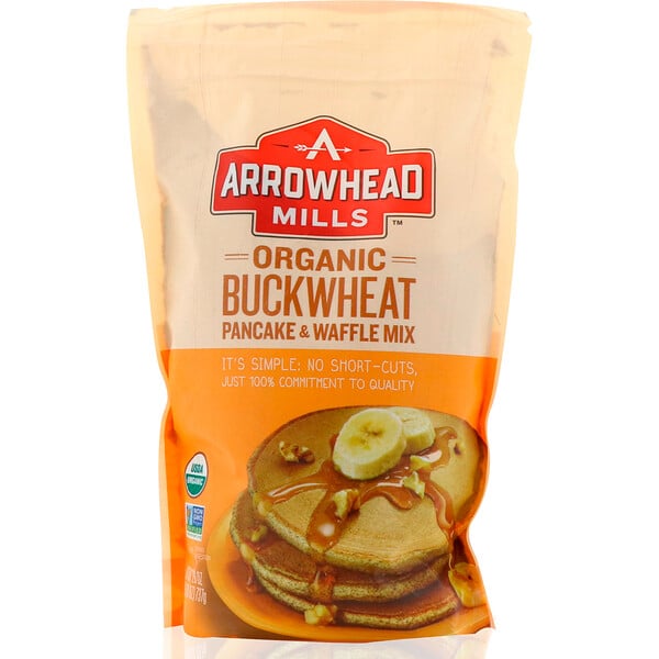 Arrowhead Mills, Biologische Buchweizen-Pfannkuchen- & Waffel-Mischung, 26 oz. (737 g)