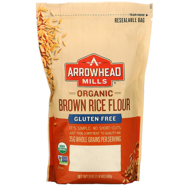 Organic Brown Rice Flour, Gluten Free, 1 lb (680 g)