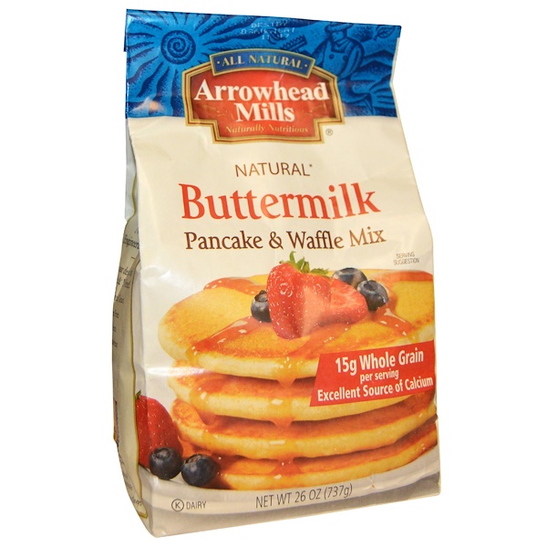 Arrowhead Mills, Natural Buttermilk, Pancake and Waffle Mix, 26 oz (737 g)