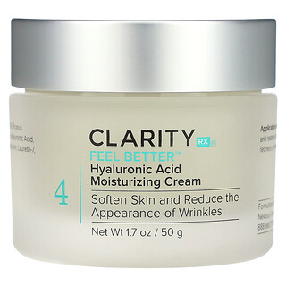 ClarityRx, Feel Better，透明质酸保湿霜，1.7 盎司（50 克）