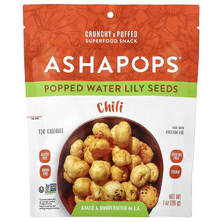 AshaPops, Popped Water Lily Seeds, Chili, 1 oz (28 g)