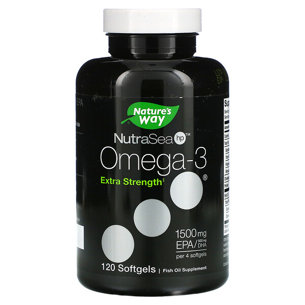 NutraSea hp, Omega-3, Extra Strength, Lemon, 120 Softgels