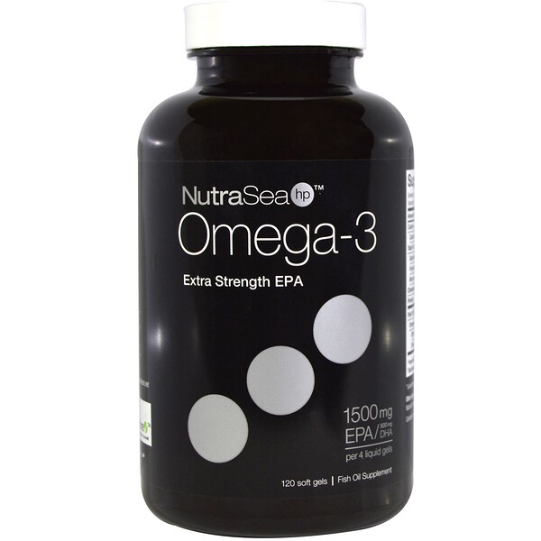 Ascenta‏, NutraSea hp, Omega-3, Extra Strength EPA, Lemon Flavor, 120 Softgels