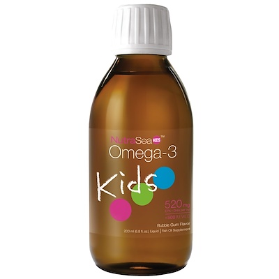 

NutraSea Kids, омега-3, со вкусом жевательной резинки, 200 мл (6,8 жидких унций)