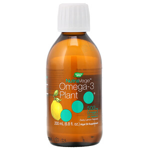 Асцента, NutraVege, Omega-3 Plant, Zesty Lemon Flavored, 500 mg, 6.8 fl oz (200 ml) отзывы