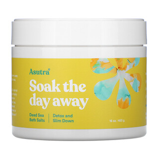 Asutra, Soak The Day Away, Dead Sea Bath Salts, Detox and Slim Down, 16 oz (453 g)