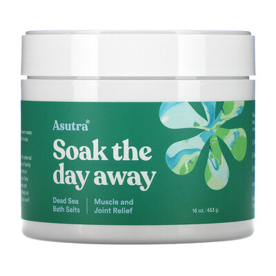 Asutra Soak The Day Away, Dead Sea Bath Salts, Muscle & Joint Relief, 16 oz (453 g)